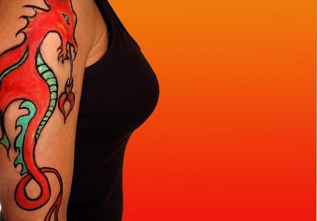 american traditional dragon tattoo