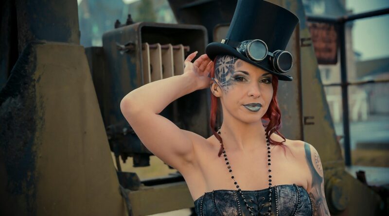 woman, steampunk, tattoo, industry, metal, style, portrait, steampunk, steampunk, steampunk, steampunk, steampunk, tattoo, tattoo