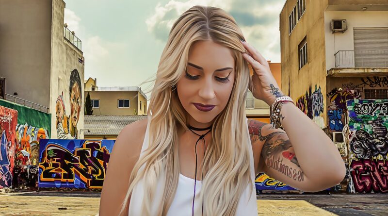 woman, female, young, beauty, girl, inked, tattooed, tattoos, nose piercing, blonde, hair, blonde hair, long hair, portrait, model, fashion, lifestyle, urban, graffiti, hip hop, rap, latin style, photomanipulation, brown fashion, brown beauty, brown model, brown hair, hip hop, hip hop, hip hop, hip hop, hip hop, rap, rap, rap, rap