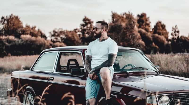 car, man, drive, outdoors, portrait, pose, male, boy, volvo, car wallpapers, tattoo