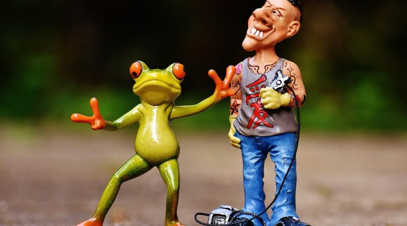 tattoo artist, frog, customer, characters, fun, man, funny, decoration, tattoo, deco