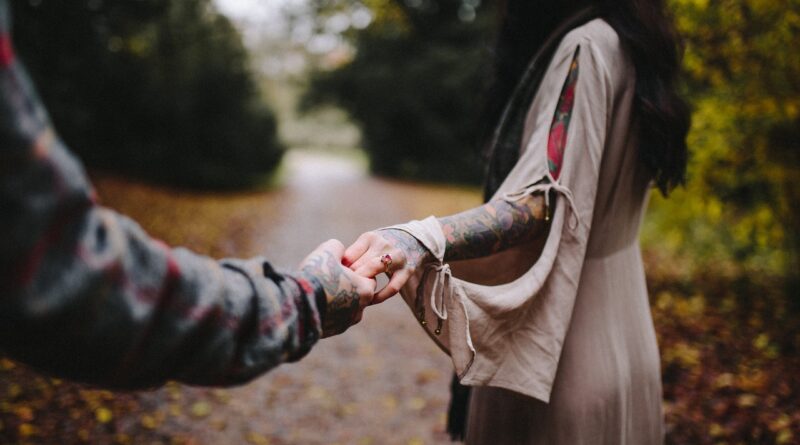 holding hands, couple, people, guy, girl, ring, tattoo, nature, blur, couple, couple, tattoo, tattoo, tattoo, tattoo, tattoo