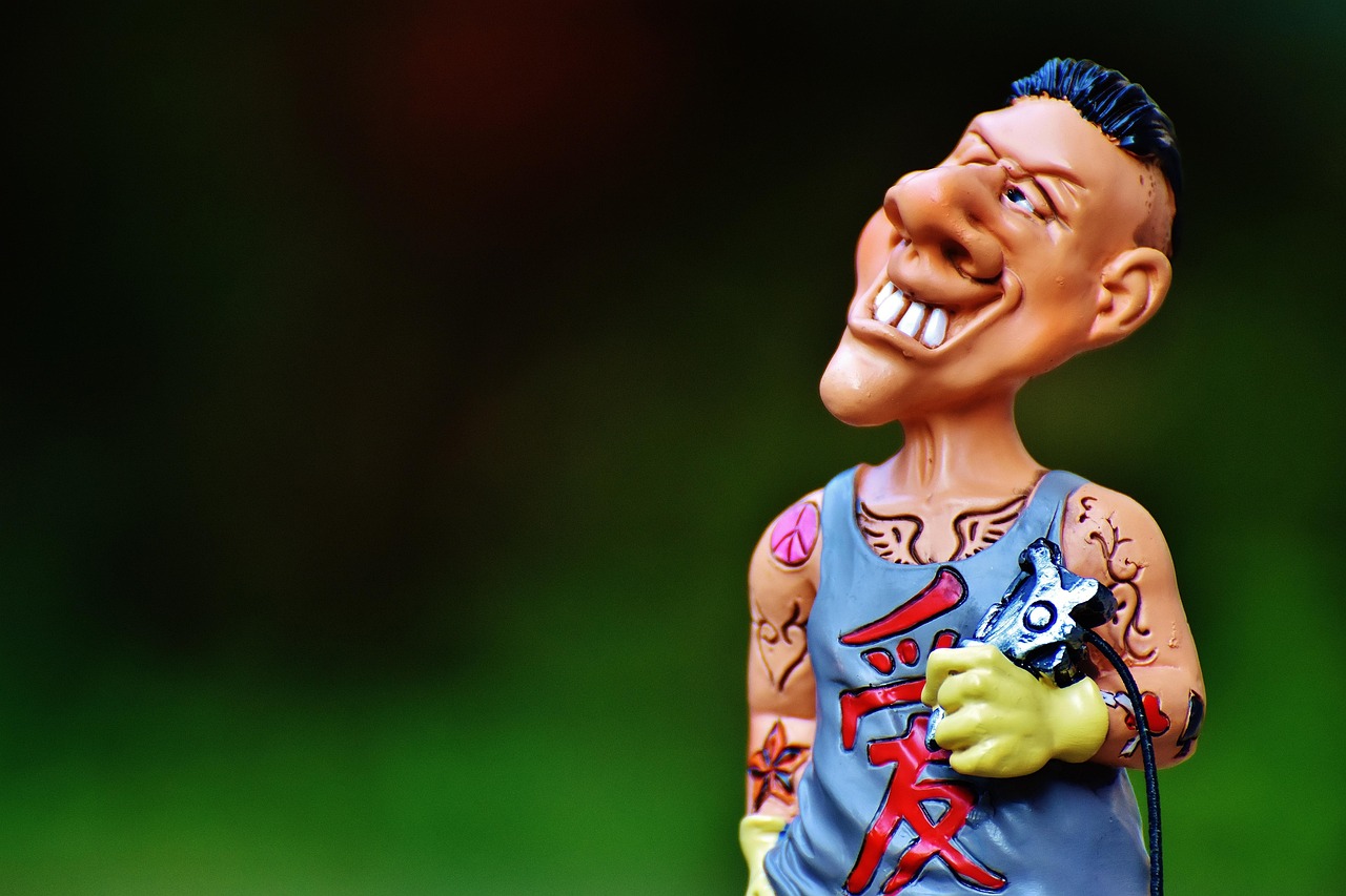 tattoo artist, figure, fun, man, funny, decoration, tattoo, deco