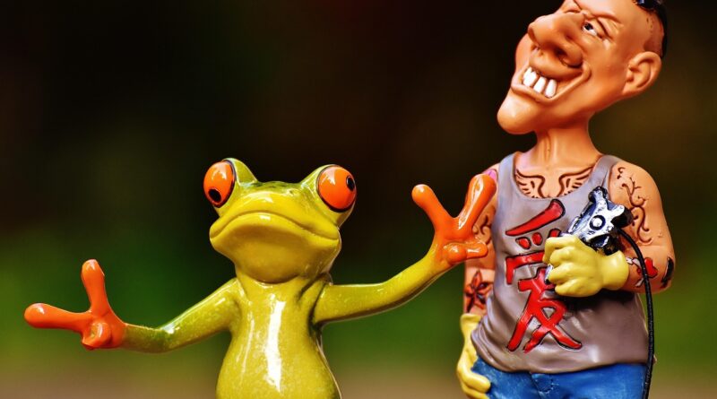 tattoo artist, frog, customer, characters, fun, man, funny, decoration, tattoo, deco