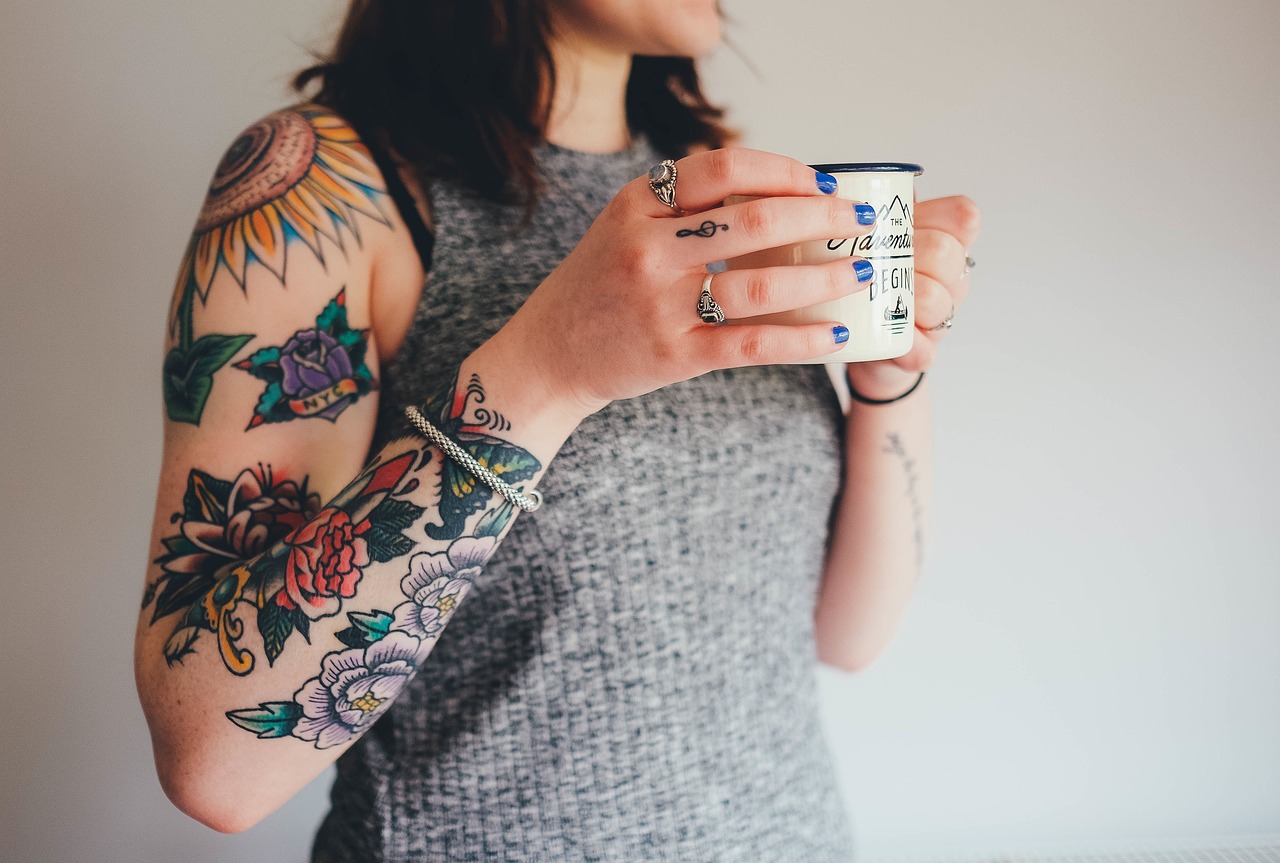 tattoos, tattooing, arm, skin, flower tattoos, woman, hands, jewelry, bracelet, rings, colorful, female, girl, caucasian, bright, brunette, lifestyle, portrait, body, style, fashion, person, tattoos, tattoos, tattoos, tattoos, tattoos, arm, arm, bracelet