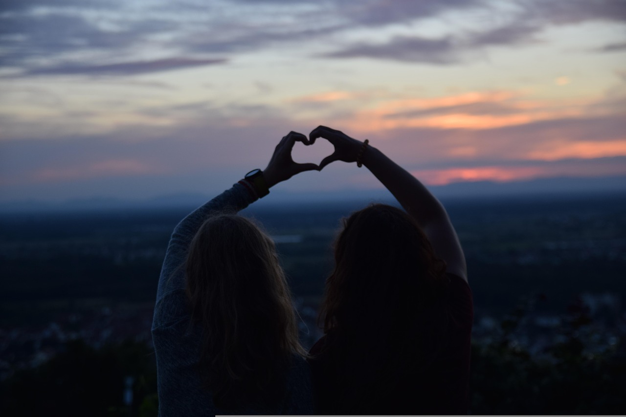 women, friends, love, friendship, nature, family, sunset, best friend, heart, girlfriends, together