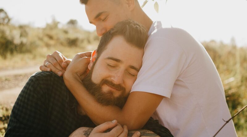lovers, meadow, portrait, outdoors, nature, gay couple, couple, relationship, pride, lgbtqia, love, love is love, equal rights, hug, lgbtiqa, pride month, world pride
