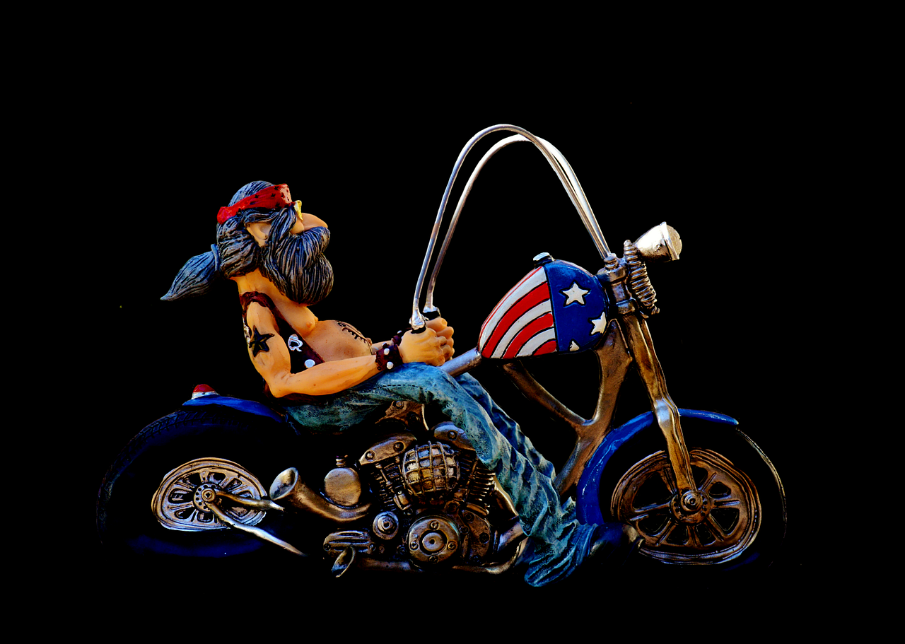 biker, bike, tattooed, america, cool, casual, fun, man, to sit, enjoyment of life, motorcycle, bicycle, figure, headband, jeans