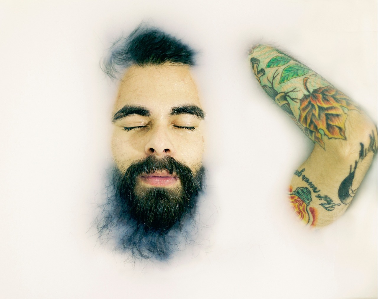 people, man, guy, beard, water, white, nature, bath